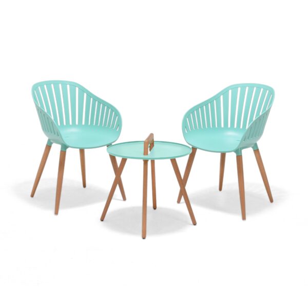 Nassau Round Coffee Table & Chair Set – Mint Green