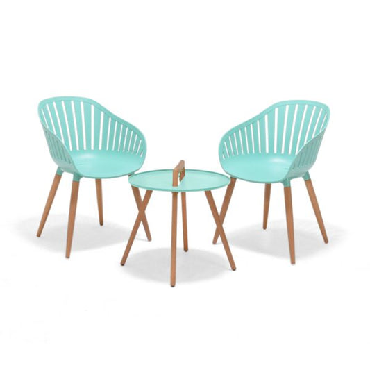 Nassau Round Coffee Table & Chair Set – Mint Green